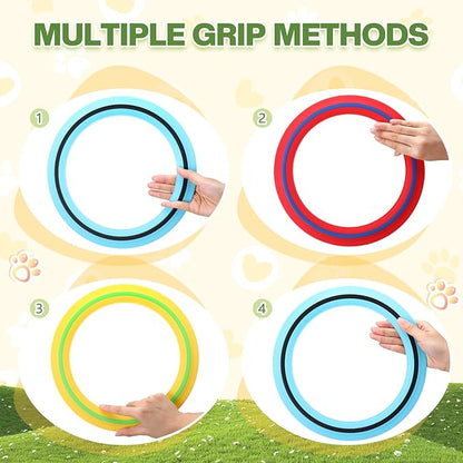 Soulchen 6 Pack Silicone Flying Ring 11 Inch Flying Disc Bulk for Backyard Pool Outdoor Soft Sports
