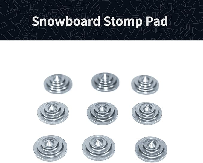 XCMAN 4 Layer-Cone Studs Dia 7.87 Inch Aluminum Snowboard Stomp Pad - 9pcs