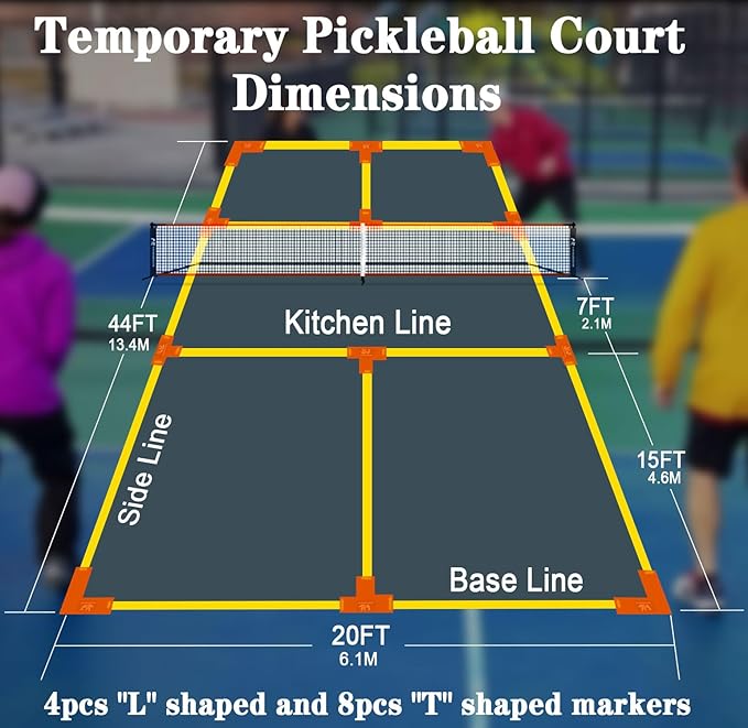 Hoverphenix Pickleball Net for Driveway, 22FT Regulation Size Pickleball Net with Paddles Set of 4