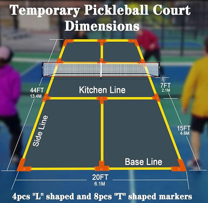 Hoverphenix Pickleball Net for Driveway, 22FT Regulation Size Pickleball Net with Paddles Set of 4