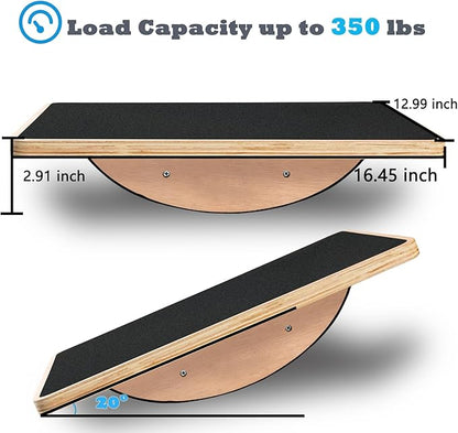 Balance Board Wooden Wobble Board for Adults Anti-Slip Board for Physical Therapy & Core Strength