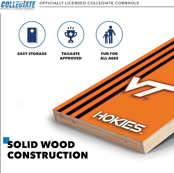 2' x 3' Solid Wood Cornhole Set with Direct Print HD Team Graphics – Great Gift for Any NCAA Fan!