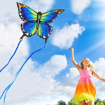 HONBO Butterfly Kites for Kids & Adults,55" x 28" Large Beginner Kite for Kids Ages 4-8,Easy to Fly