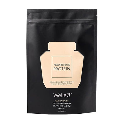 WelleCo Vegan Protein Powder, Gluten Free Premium Organic Sprouted Brown Rice & Pea Protein Blend