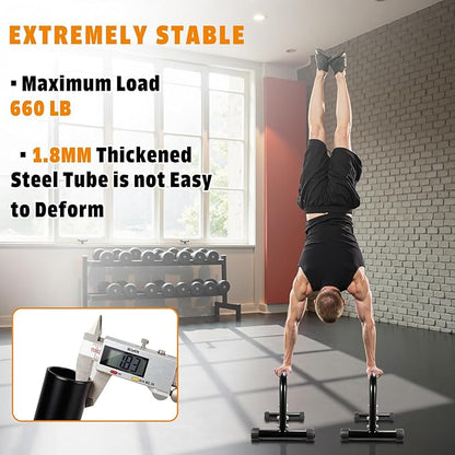 AmazeFan Parallettes Bars, High Steel Push Up Bar Strength Training For Handstands, Calisthenics