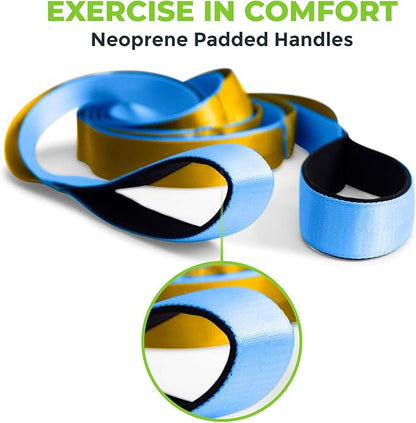 Gradient Fitness Stretching Strap for Physical Therapy, 12 Multi-Loop Stretch Strap 1.5" W x 8' L