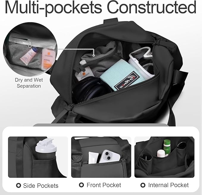 Small Gym Bag 14 inch for Women & Men Mini Gym Duffel Bag with Wet Compartment Waterproof Travel