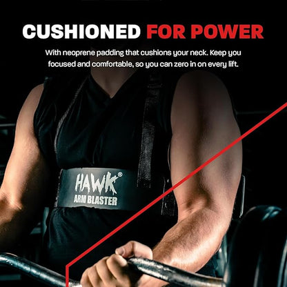 HWK Arm Blaster for Biceps & Triceps, Heavy Duty Aluminum Bicep Blaster with Thick Neoprene Padding