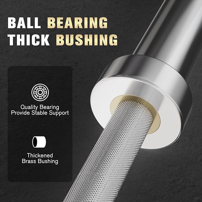 RITFIT Olympic Barbell 4ft/4.8ft/6ft - 2 Inch Weight Bar for Strength Training, Weightlifting