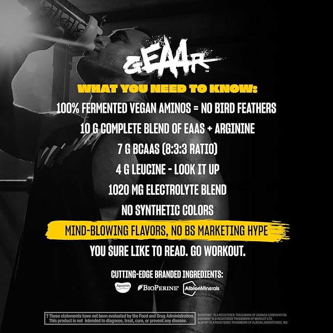 Mutant GEAAR - 9.4g of EAA Powder + Arginine, 7g BCAAs, 4g Leucine, Electrolytes, Coconut Water, 30