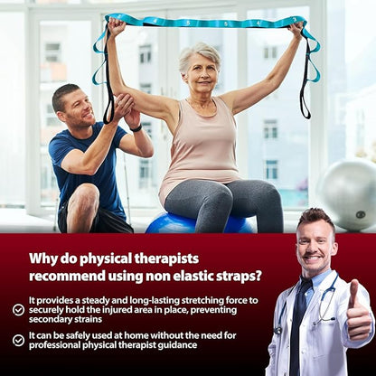 Stretching Strap with 10 Loops-Yoga Strap for Physical Therapy,Home Workout,Pilate & Flexibility