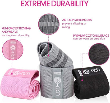 Resistance Bands, Fabric Workout Bands for Women & Men, Cloth Booty Resistance Loop Bands, Thick