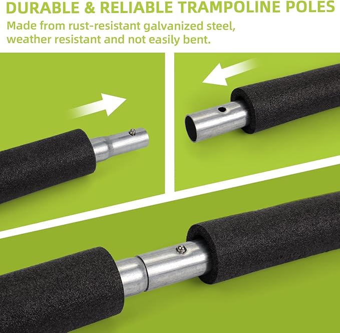 Trampoline Poles Replacement for Skywalker Or Jumpzylla,Galvanized Trampoline Enclosure Pole for
