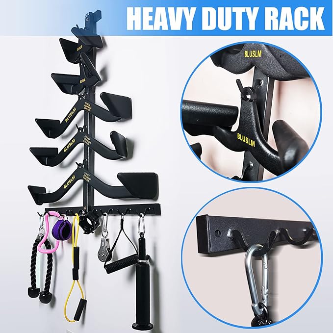 Lat Pull Down Bar Gym Accessory Rack, Lat Pulldown Attachments Cable Attachment Storage Rack for