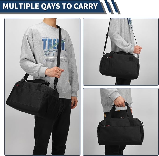 Small Gym Bag with Wet Pocket - 14 inch Mini Duffle Bag for Men & Women Lightweight Carry On Bag