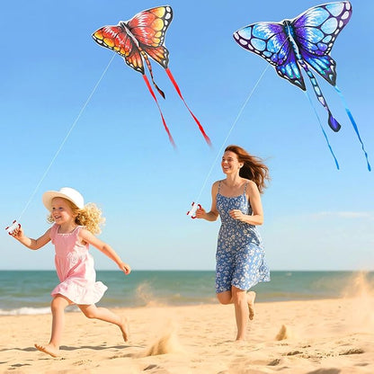 Easy to Fly Kites for Kids Ages 4-8 8-12 & Adults, Beach Flying Toys Butterfly Kite with Handle and