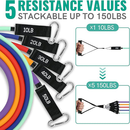 Aihoye Resistance Bands for Working Out, Exercise Bands with Handles, Stretch Bands for Exercise