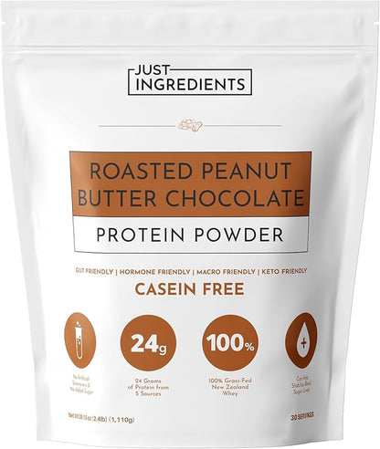 Roasted Peanut Butter Chocolate Protein Powder ??30-Serving Blend with 100% Grass-Fed Whey &