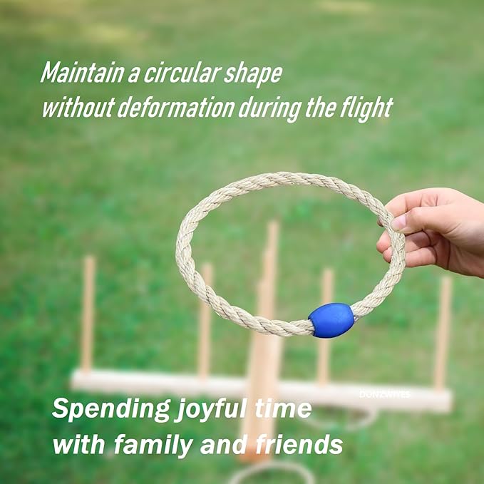 6 Pack Sisal Rope Ring Toss Game Replacement Parts for Kids and Adults, Outdoor Toss Rings for