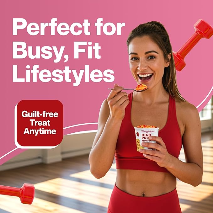 Bootylicious | High-Protein Muffin | 25g Protein, 7g Net Carbs, 2.32-2.75oz Cup, 12-Pack (Variety