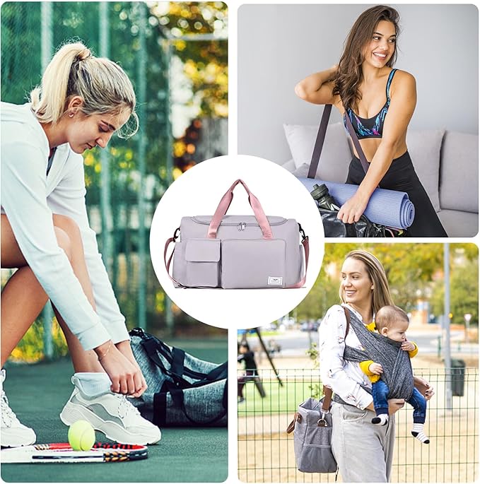 FIORETTO Women's Gym Duffle Bag with Shoes Compartment, 37L Capacity, Ideal for Travel, Gym