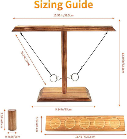 Hook and Ring Game Handmade Wooden Toss Game for Kids and Adults,Yard Games,Toss Game for