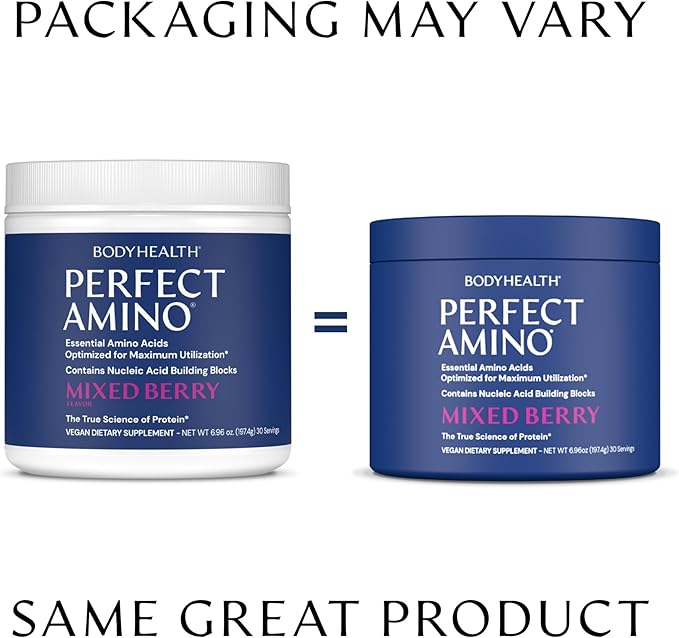 BodyHealth PerfectAmino Powder - BCAA and EAA Powder for Pre and Post Workout - Amino Acid Energy