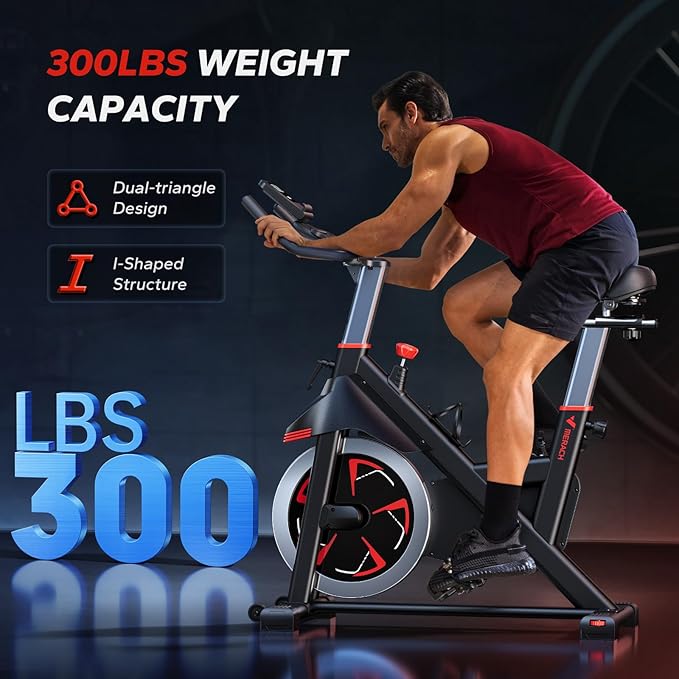 MERACH Magnetic Exercise Bike, Indoor Cycling Bike with Self-Developed App, 350 lbs Weight Capacity