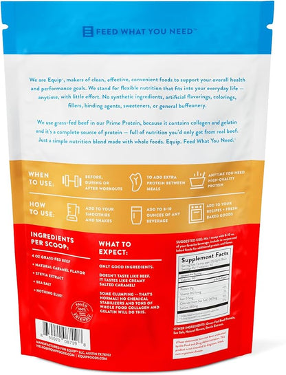 Equip Foods Prime Protein Powder | Clean, Grass Fed Beef Protein Powder, Carnivore Protein Isolate
