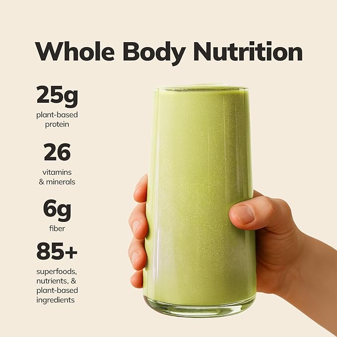 Ka?™Chava Whole Body Meal Shake Matcha 2 lb ??Vegan Protein Powder with 85+ Superfoods & Greens