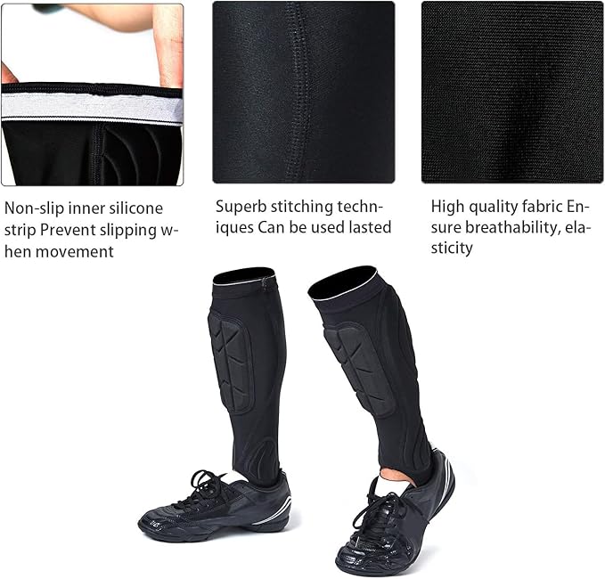 Soccer Shin Guards, Soccer Protective Gear with Calf and Ankle Pads, Shin Guard Pads for Youth and