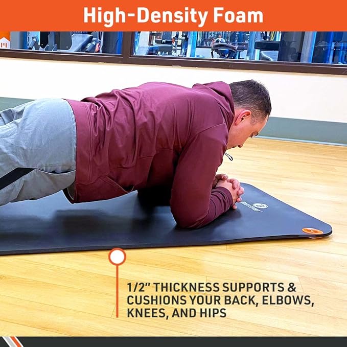 Body Sport Non-Slip Exercise Mat for Men & Women, Thick Foam Surface for Yoga, Pilates, Fitness &