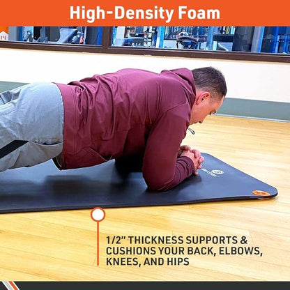 Body Sport Non-Slip Exercise Mat for Men & Women, Thick Foam Surface for Yoga, Pilates, Fitness &
