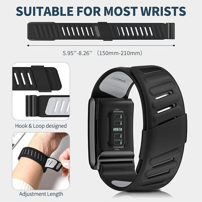 Comfort Durable Silicone Wristband Compatible with WHOOP 4.0 Band, Soft Silicone Sports Loop Strap