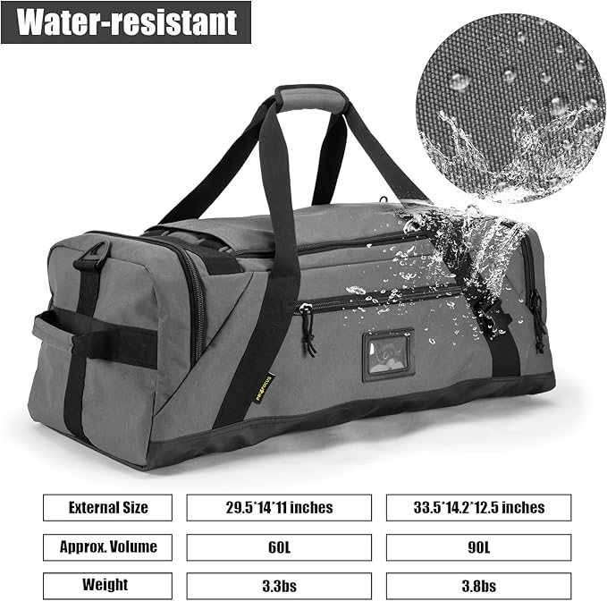 90L Large Duffle Bag,Gym Bags For Men Weekend Bag For Women Travel Backpack Carry On Sports Duffel