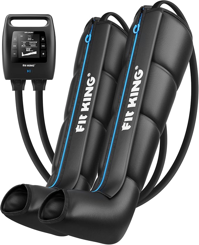 FIT KING Air Compression Recovery System, Cordless Full Leg Massager with Dynamic Pressure, Reduces