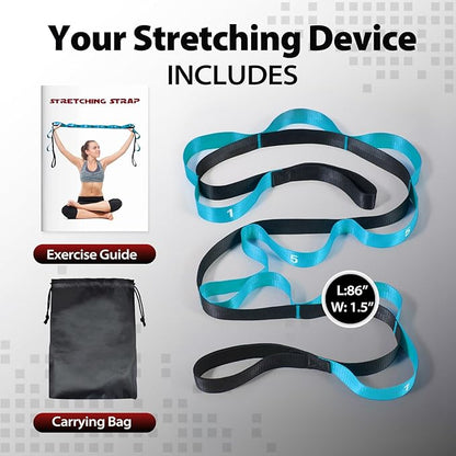 Stretching Strap with 10 Loops-Yoga Strap for Physical Therapy,Home Workout,Pilate & Flexibility