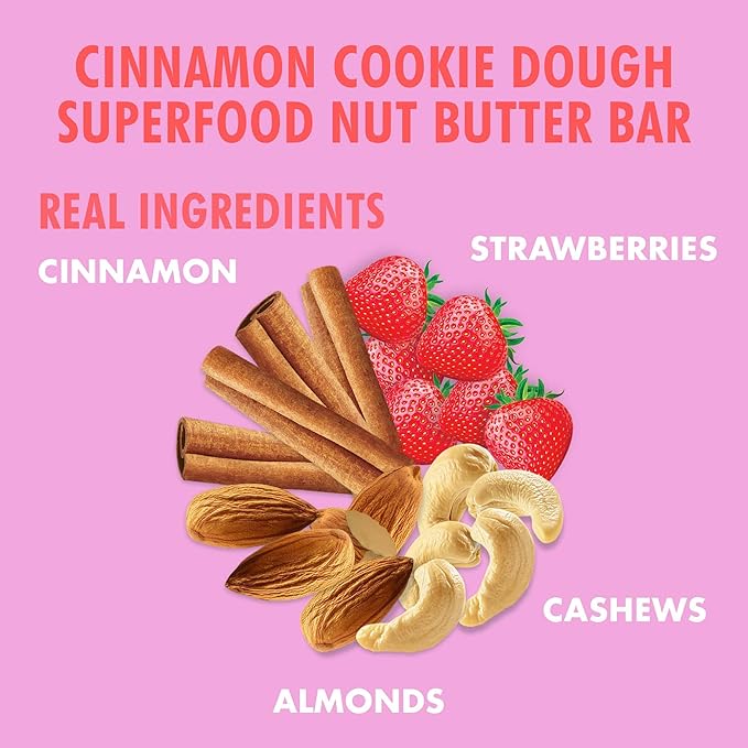 B.T.R. Nation Vegan Superfood Protein Bars - Strawberry Shortcake VITALITY | 12 Bars | Keto, Plant