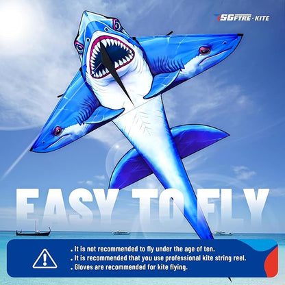 Three Headed Shark Kite for Kids and Adults,Kites for Kids Ages 8-12 Easy to Fly,Single Line Beach