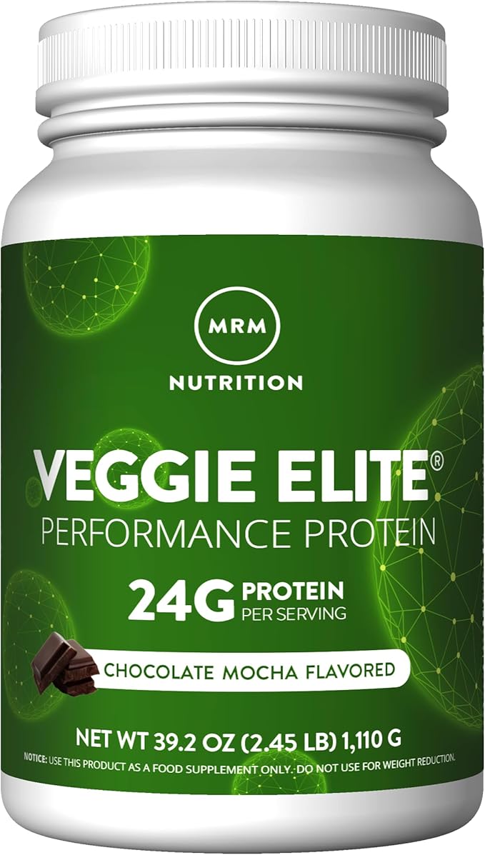 MRM Nutrition Veggie Elite Performance Protein | Chocolate Mocha Flavored| Plant-Based Protein|