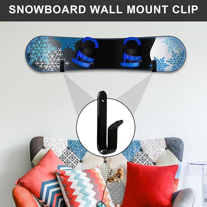 Snowboard Wall Mount Clips, Horizontal Skateboard Wall Mount，Snowboard Display Stand for Room