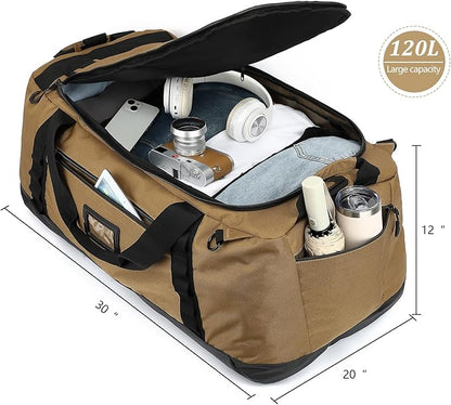 TUGUAN Extra Large Travel Duffle Bag Backpack for Men with Adjustable Dividers 120L Big Weekend