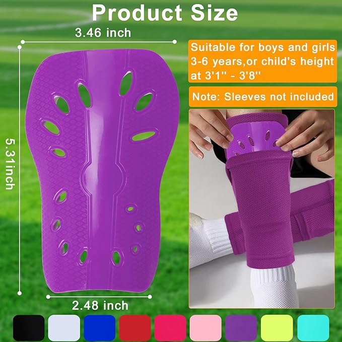 2 Pairs Shin Guards Soccer for Kids,Shin Pads Extra Lightweight Breathable Slide in Shin Guard for