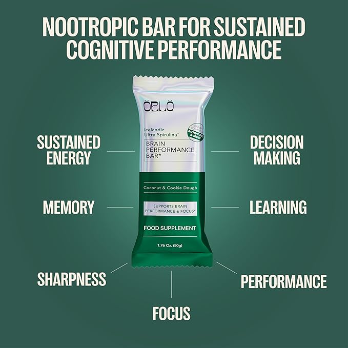 ORLO BRAIN PERFORMANCE BAR ??Vegan Protein Bars for Brain & Energy Support ??Focus & Memory, Pre &