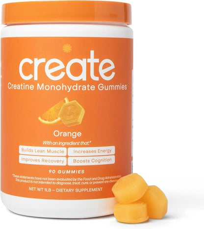 Create Creatine Monohydrate Gummies for Men & Women, Boost Focus, Strength, and Endurance