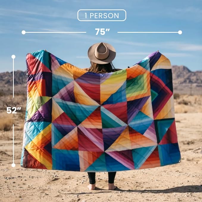Rumpl Original Puffy Blanket - Warm, Water-Resistant Camping Blanket with 100% Recycled Synthetic