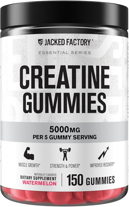 Jacked Factory Creatine Monohydrate Gummies 150g - 5g Daily Creatine Supplement for Men and Women