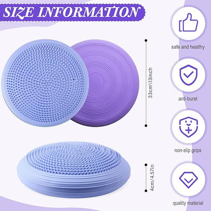 Libima 4 Pcs Wiggle Seat Inflated Wobble Cushion for Sensory Kid 13 Inches Balance Disc Flexible