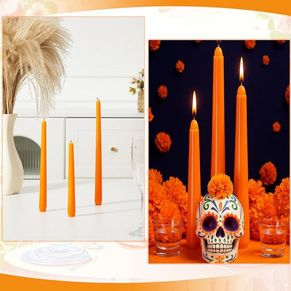 MTLEE Taper Candles 8/10/12 Multi Height Unscented Taper Candles 8 Burn Hours for Dinner Decorative
