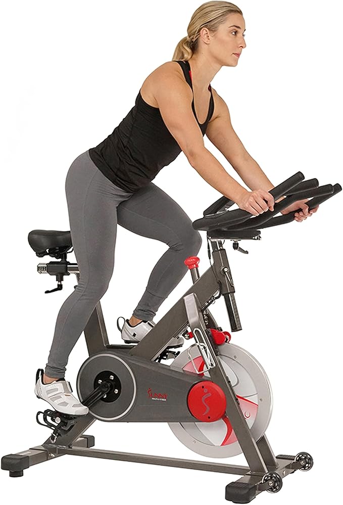 Sunny Health & Fitness Magnetic Exercise Bike, 44LB Flywheel & 300LB Weight Capacity for Intensive